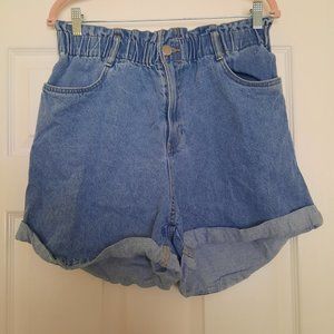 Denim Paper Bag Shorts
